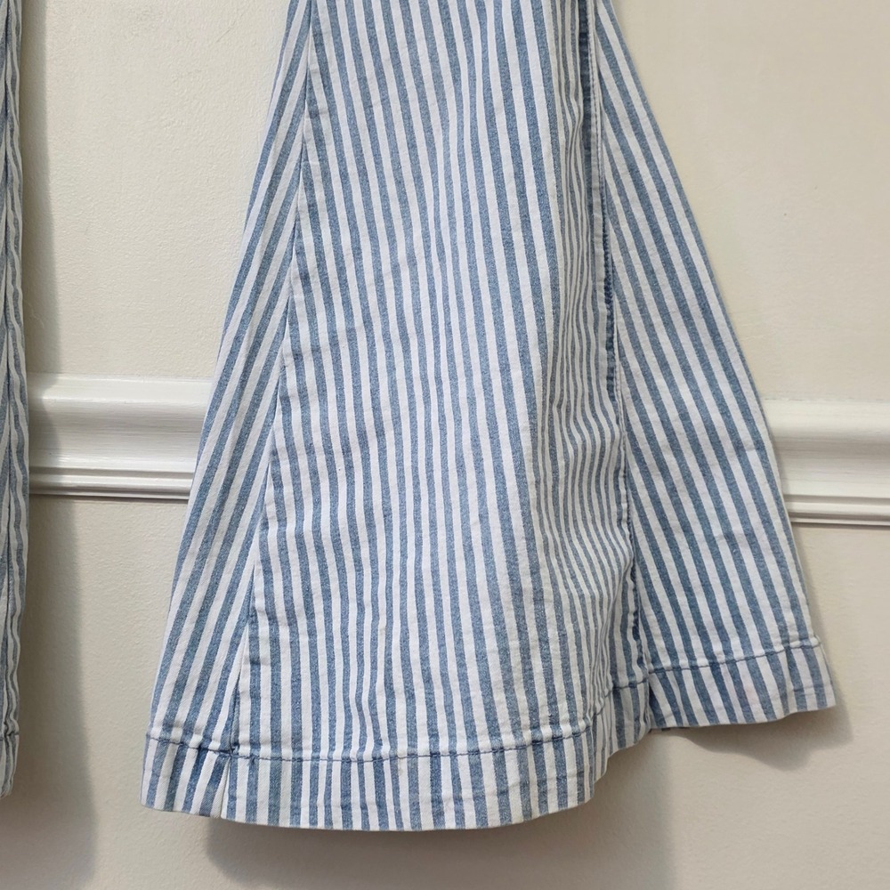 Blank Paige Super Flare Striped Jeans Sz M Denim Bell Bottoms Hippie Festival - Picture 7 of 14
